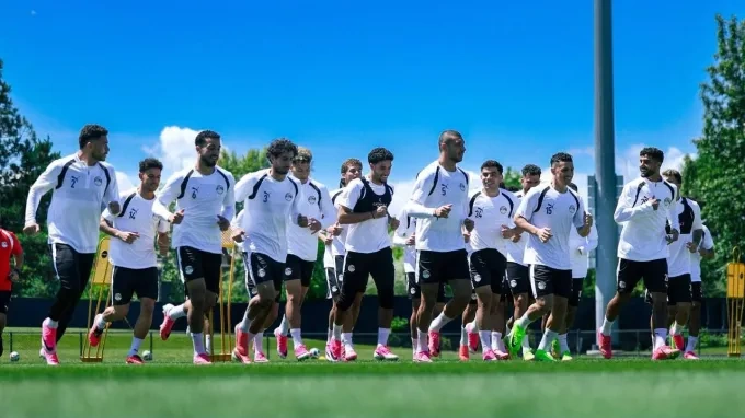ملعب مباراة مصر وبلجيكا يشهد بروفة مبكرة بالنشيدين